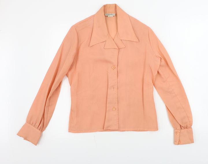 donros Womens Pink Basic Button-Up Size 14