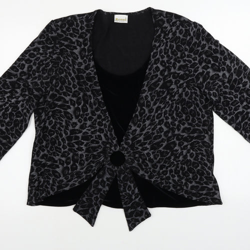 Roman  Womens Black Floral  Pullover Jumper Size XL
