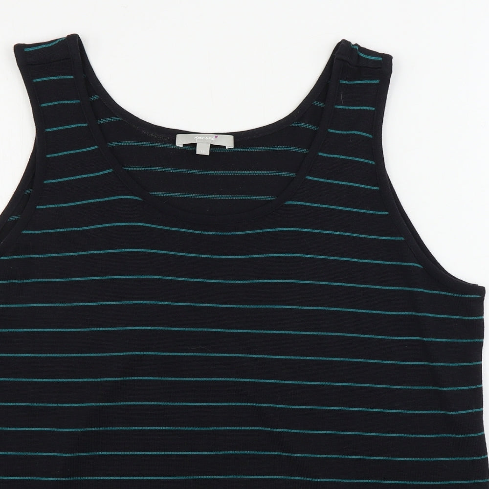 per una  Womens Black Striped  Basic Tank Size 18