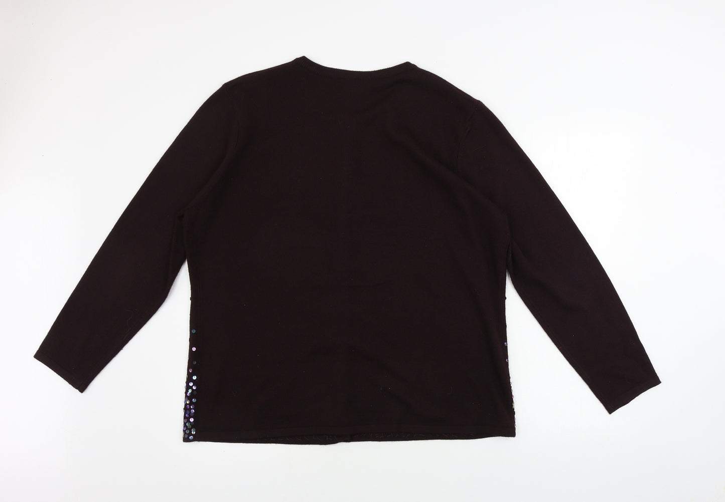 Etam Womens Brown   Cardigan Jumper Size 20  - sequin deail