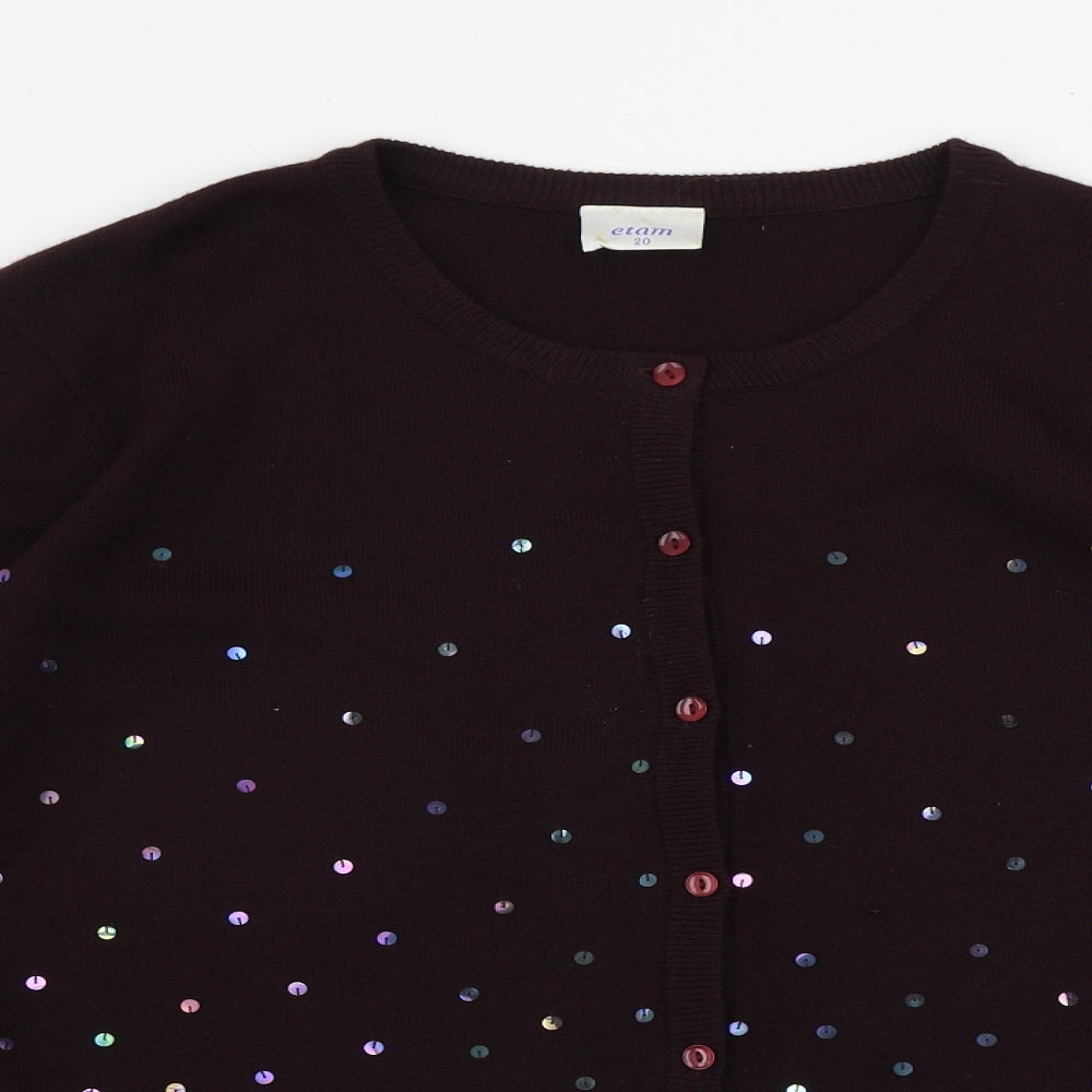Etam Womens Brown   Cardigan Jumper Size 20  - sequin deail