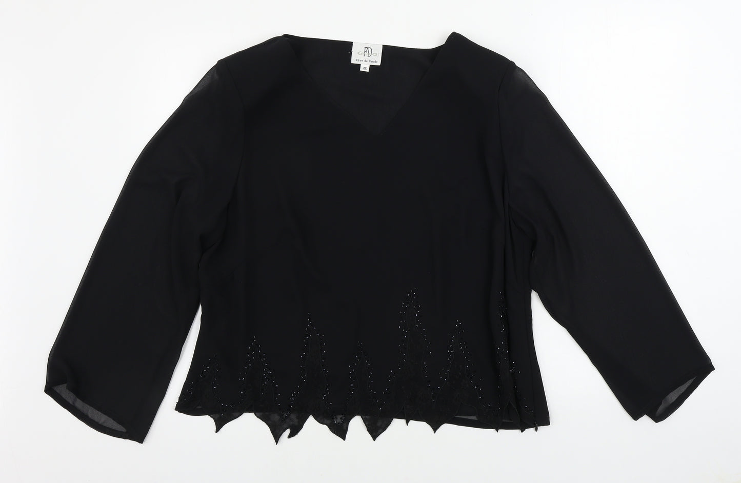 reve de rondo Womens Black   Basic Blouse Size 16
