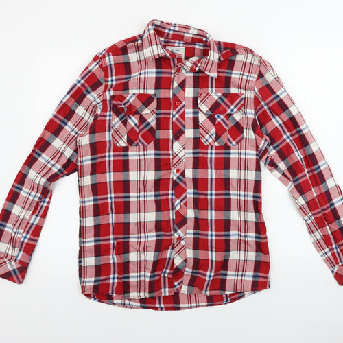 Ceader wood state  Mens Red Check   Button-Up Size S