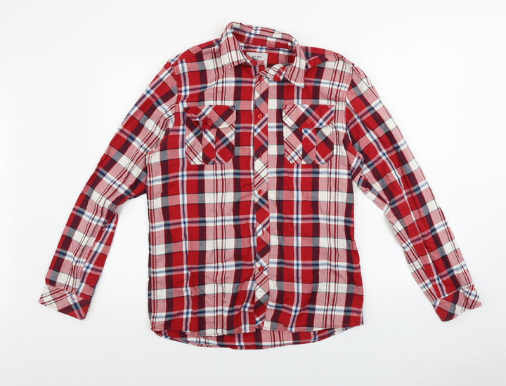 Ceader wood state  Mens Red Check   Button-Up Size S