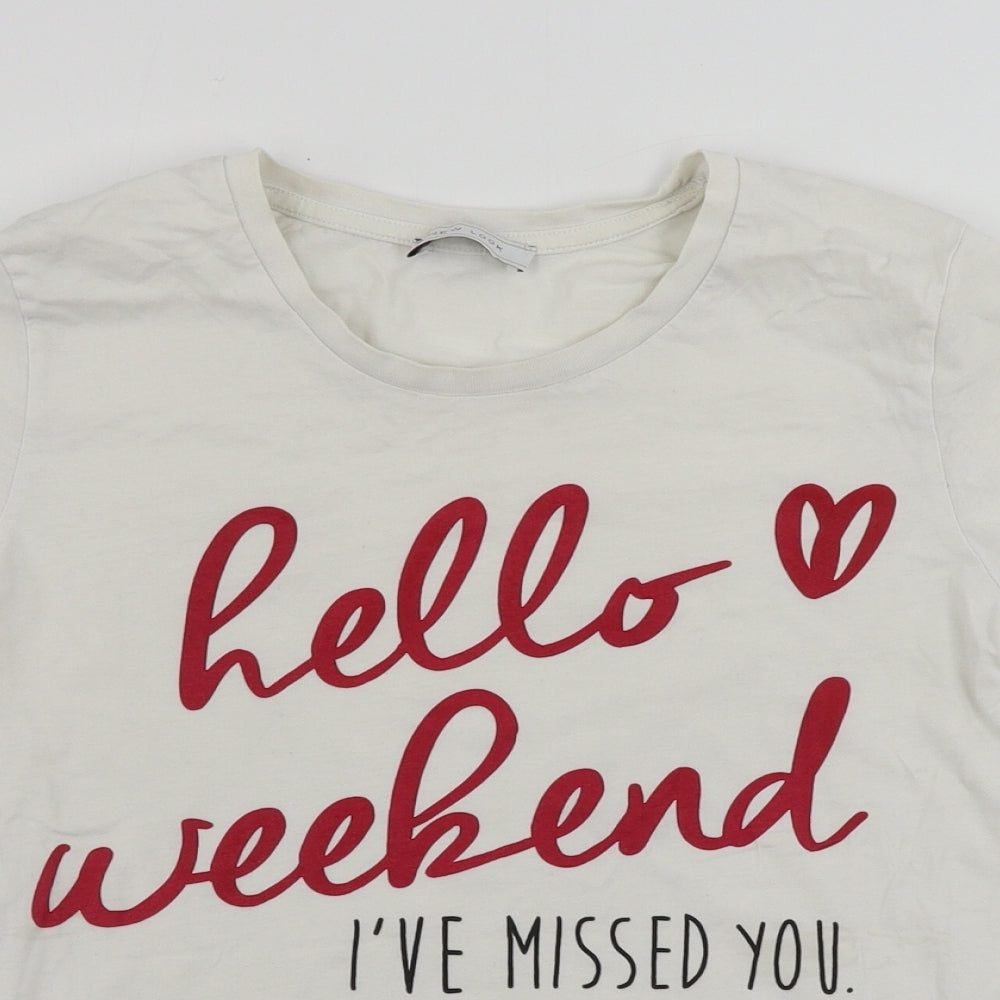 New Look  Womens White   Basic T-Shirt Size 8