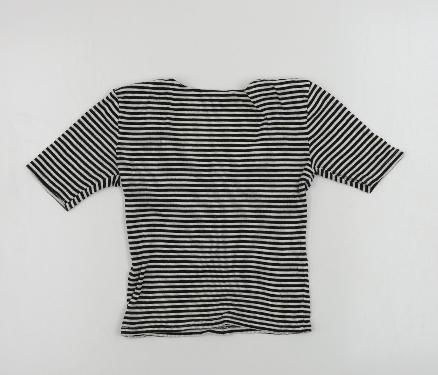 Topshop  Womens White Striped  Basic T-Shirt Size 8