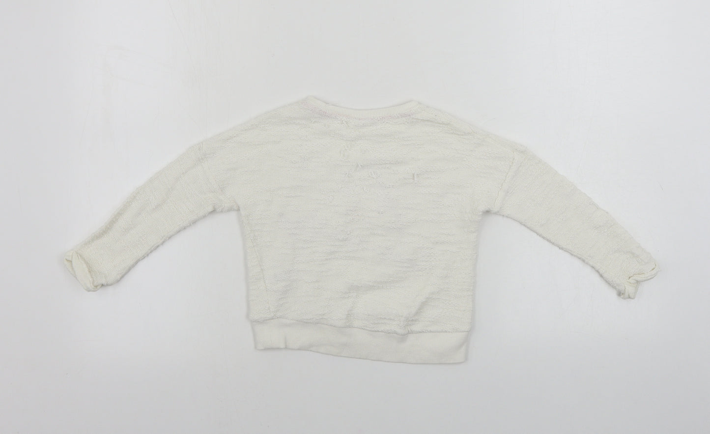 F&F  Girls White   Pullover Jumper Size 3-4 Years