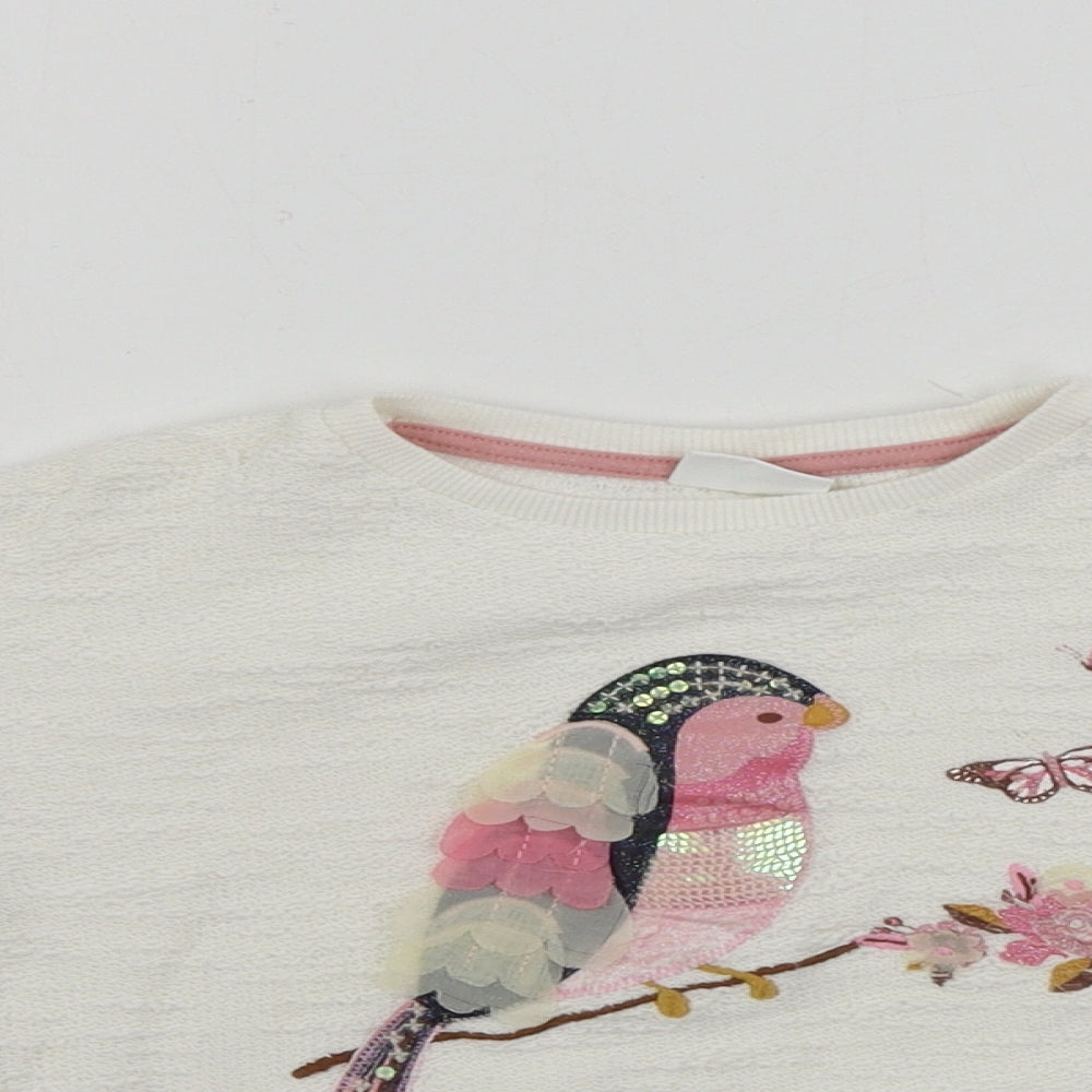 F&F  Girls White   Pullover Jumper Size 3-4 Years
