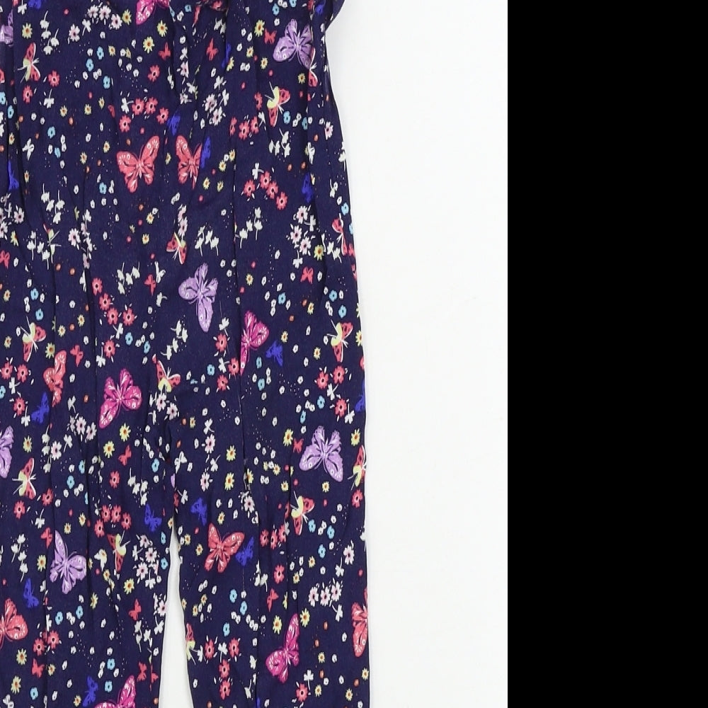 Primark  Girls Blue Floral  Sweatpants Trousers Size 3-4 Years