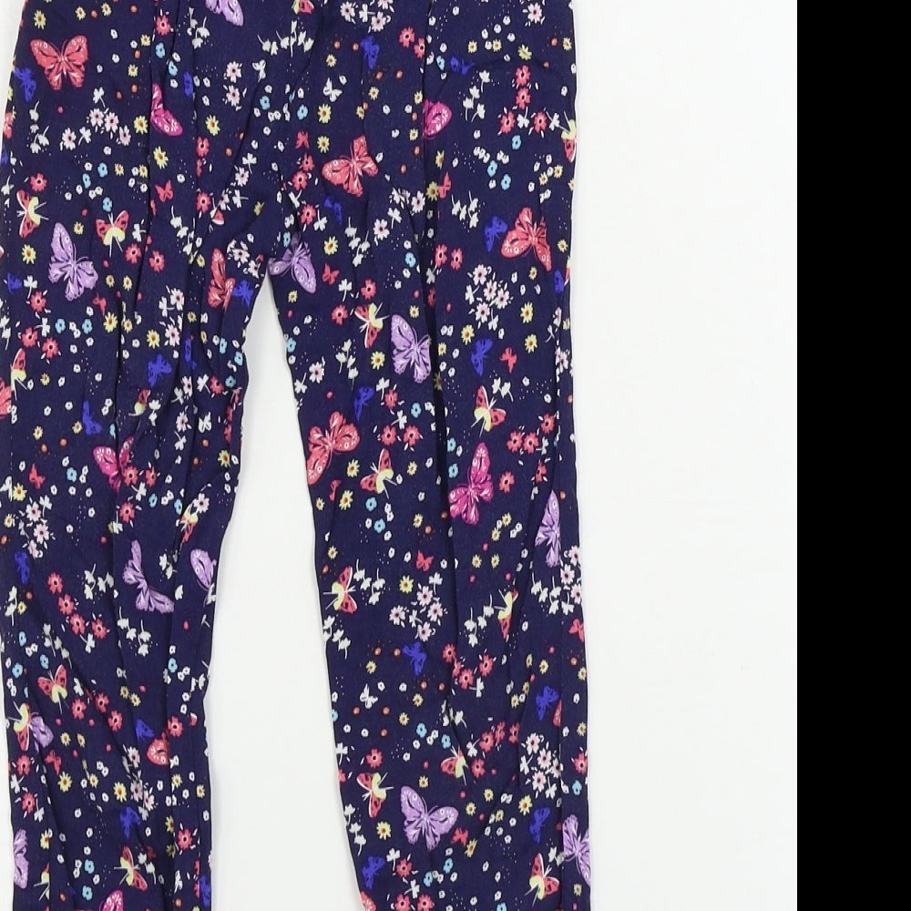 Primark  Girls Blue Floral  Sweatpants Trousers Size 3-4 Years