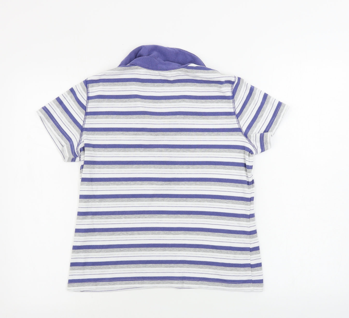 BM casual  Womens White Striped  Basic T-Shirt Size S