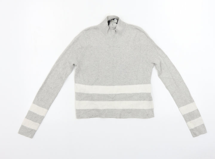 New Look Girls Grey Striped Pullover Jumper Size 11-12 Years