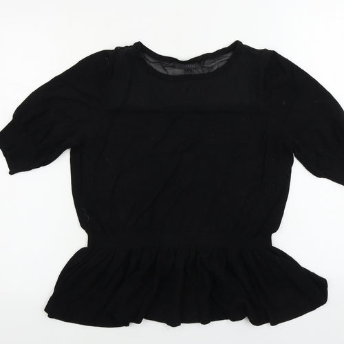 Coast Womens Black Houndstooth  Pullover Jumper Size L