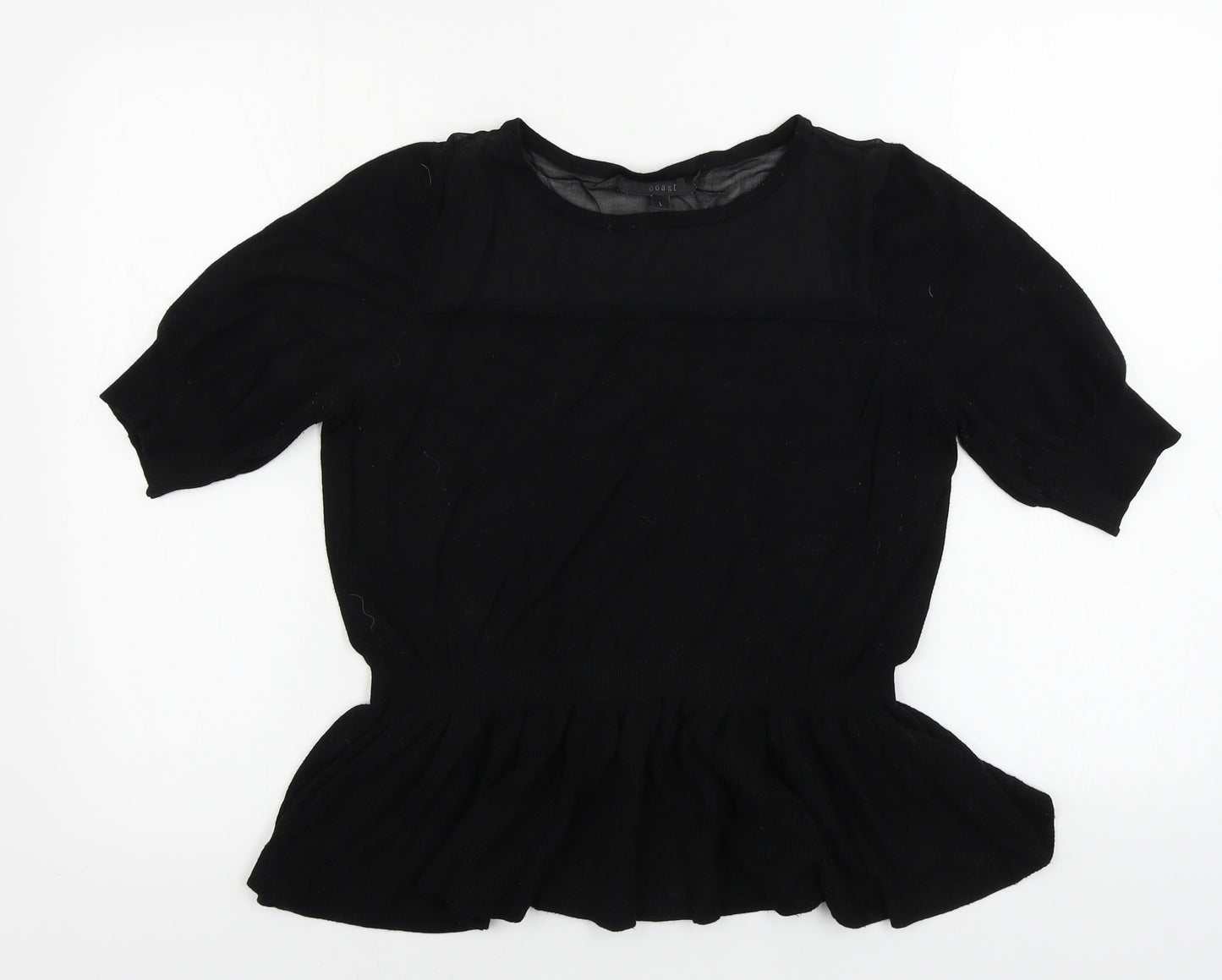 Coast Womens Black Houndstooth  Pullover Jumper Size L