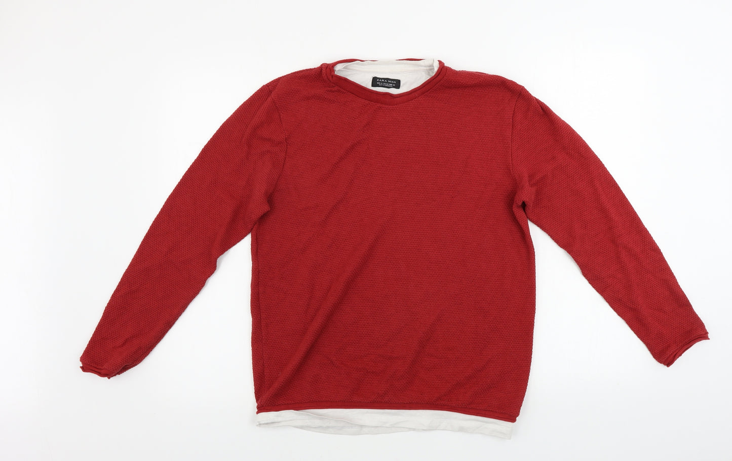 Zara Womens Red   Pullover Jumper Size M