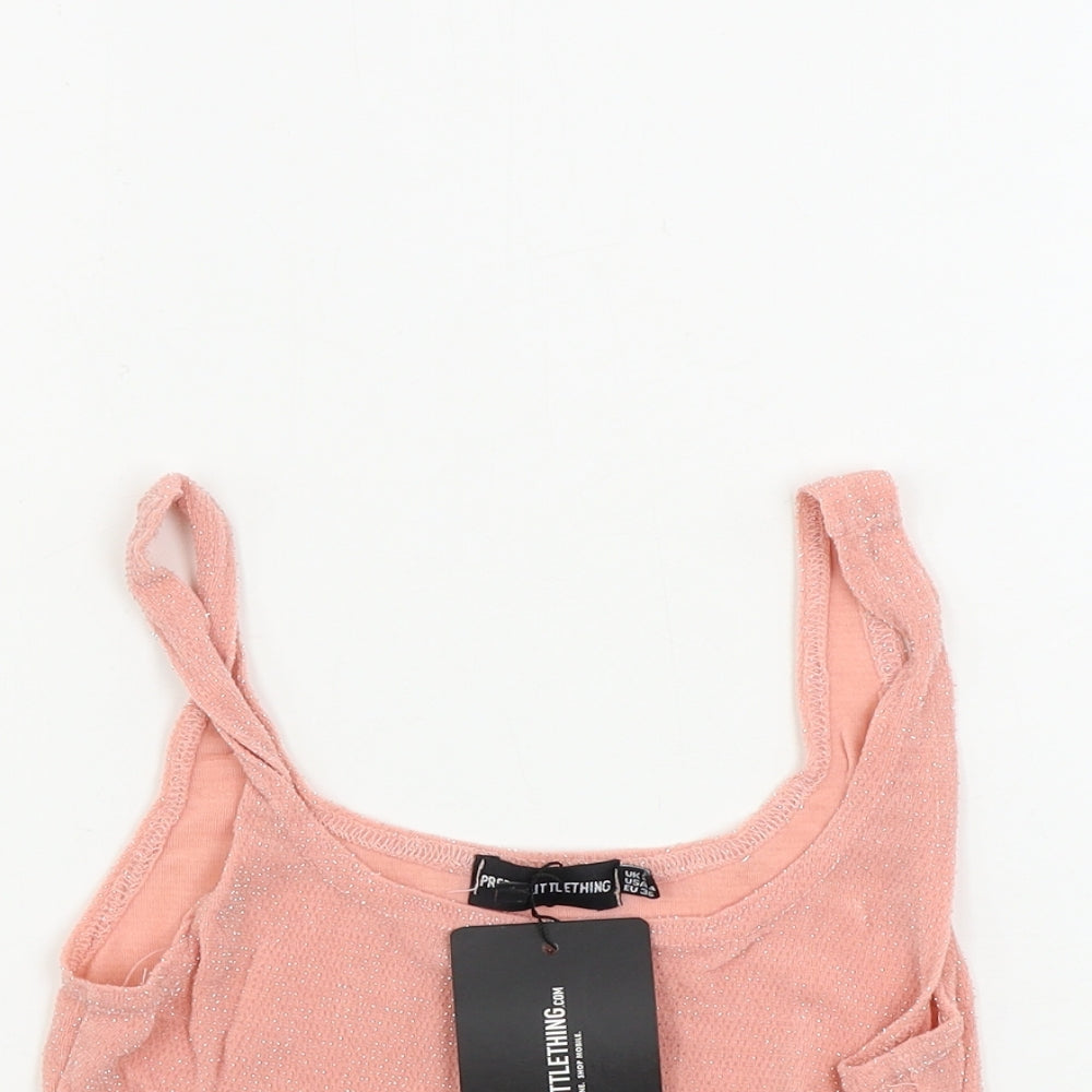 PRETTYLITTLETHING  Womens Pink   Basic Tank Size 8