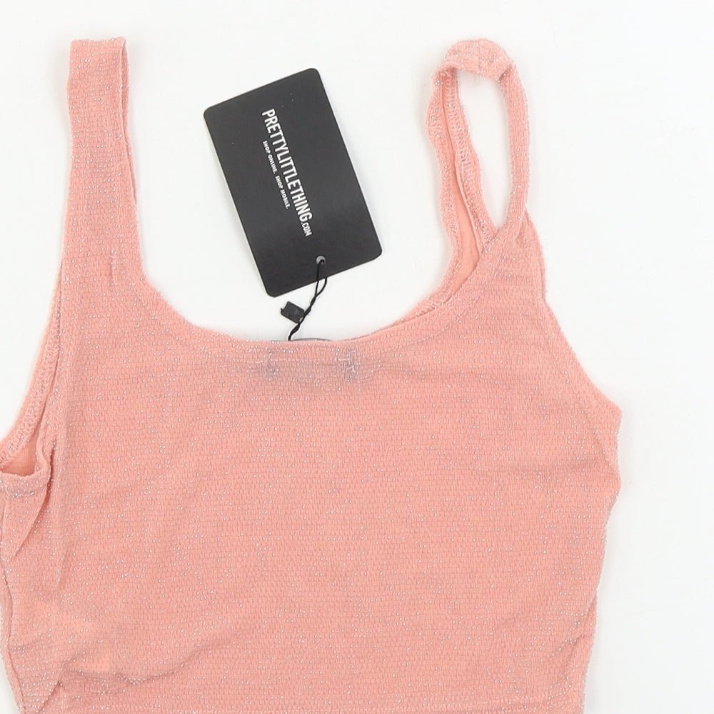 PRETTYLITTLETHING  Womens Pink   Basic Tank Size 8