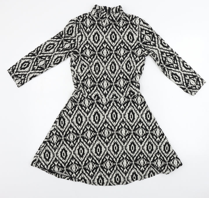 H&M Womens White Geometric A-Line Size S