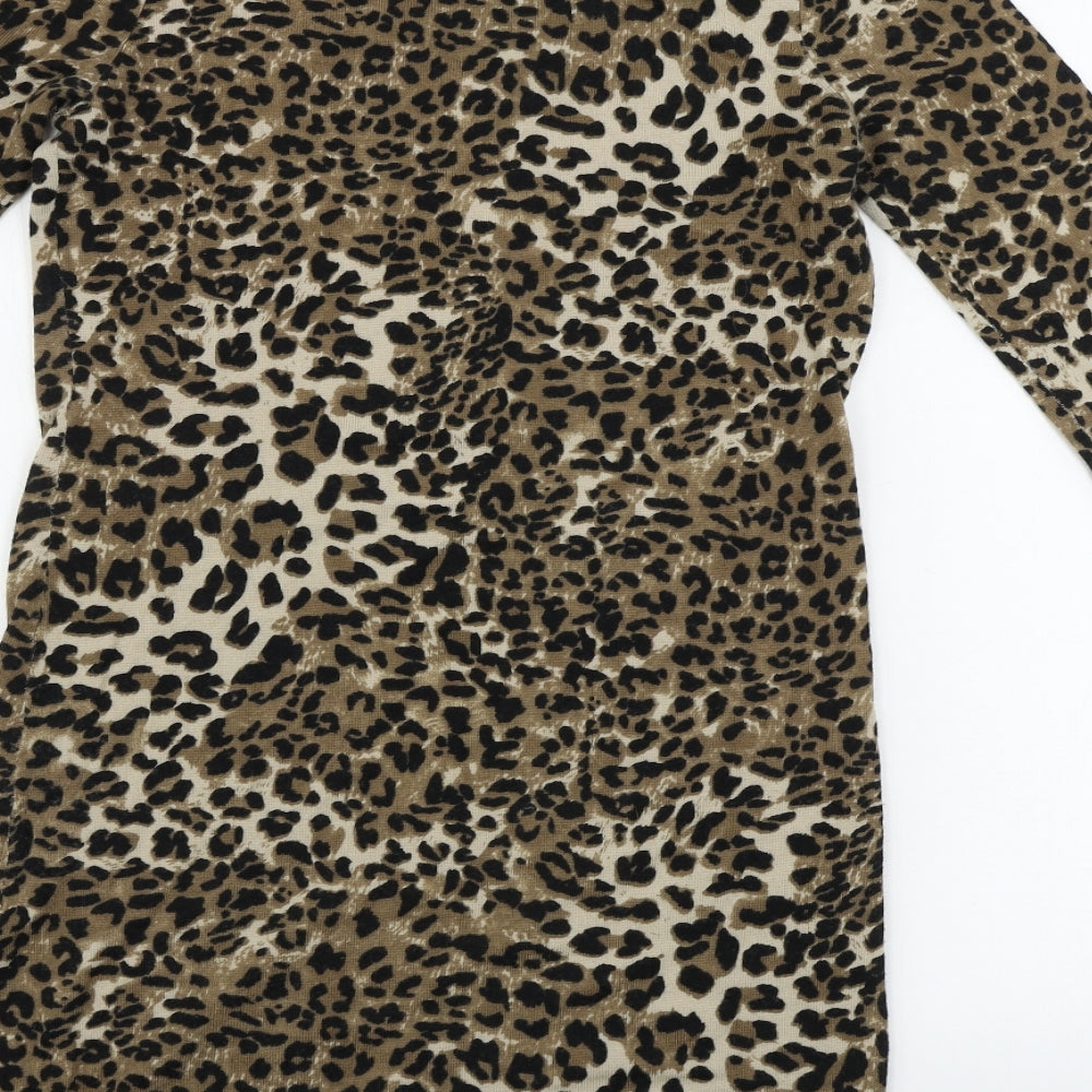 Hobbs Womens Brown Animal Print  Bodycon  Size 12