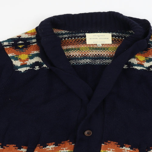 River Island  Mens Blue   Cardigan Jumper Size L