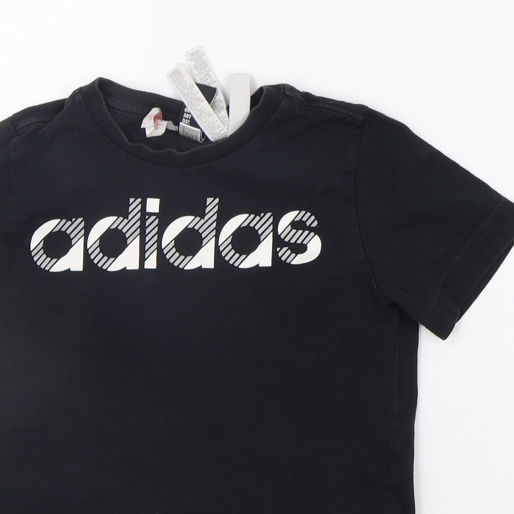 adidas Boys Black   Basic T-Shirt Size 9-10 Years