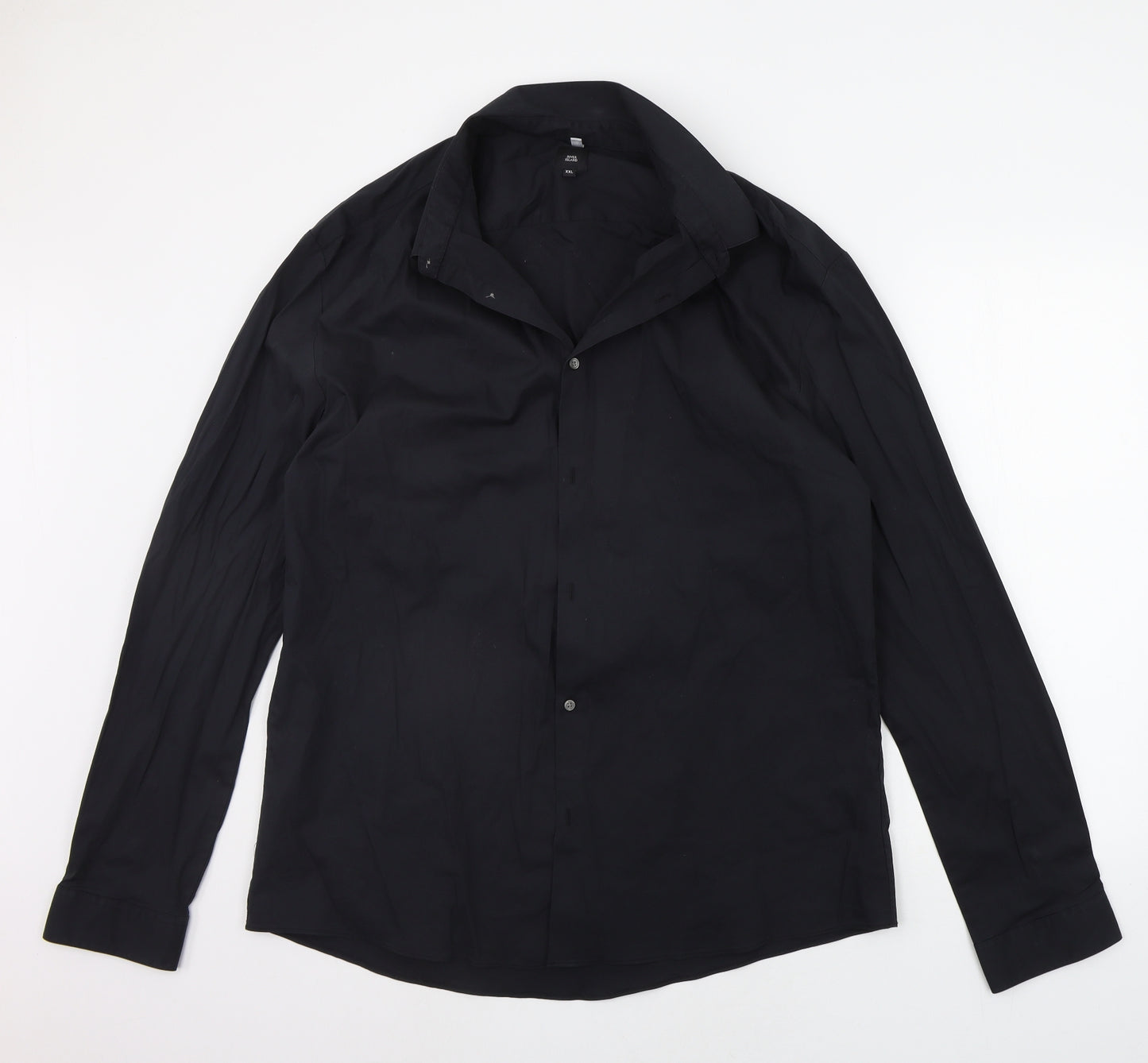 River Island Mens Black    Button-Up Size 2XL