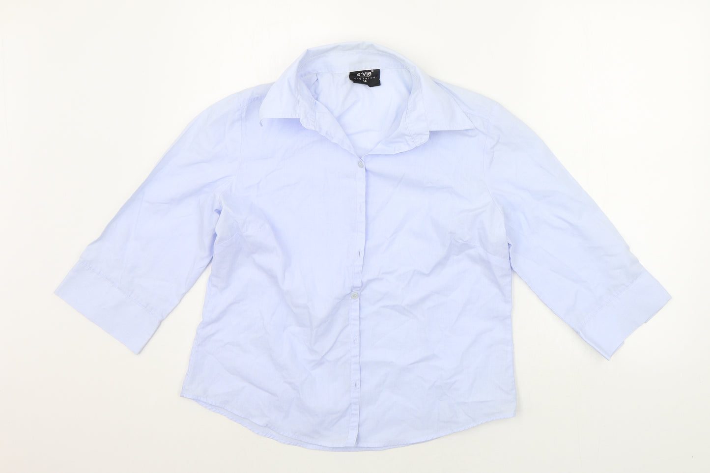 E-vie Womens Blue   Basic Button-Up Size 14