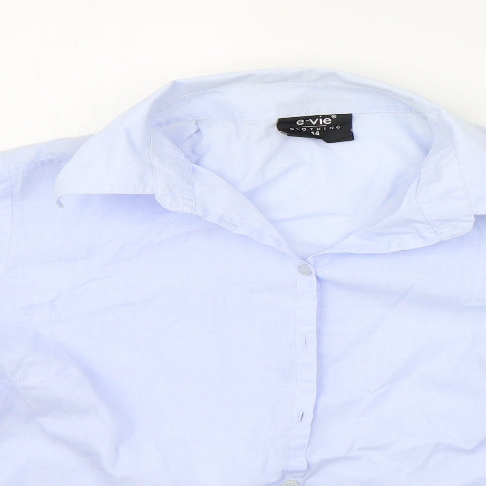 E-vie Womens Blue   Basic Button-Up Size 14