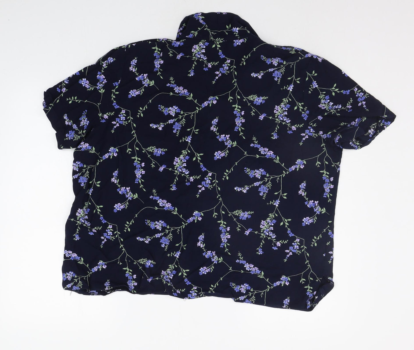 BONMARCHE Womens Black Floral  Basic Button-Up Size 24