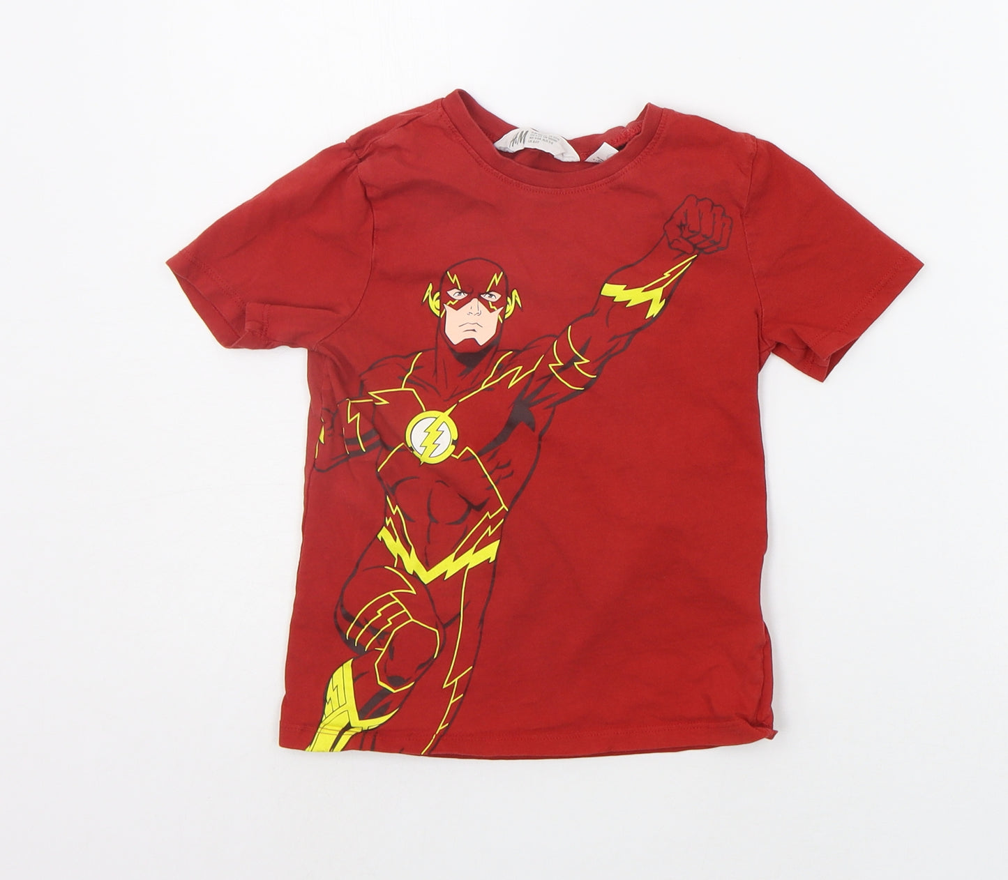 H&M Boys Red   Basic T-Shirt Size 5-6 Years  - DC Comics