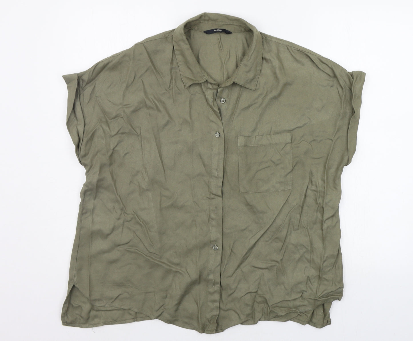 George Womens Green   Basic Button-Up Size 16