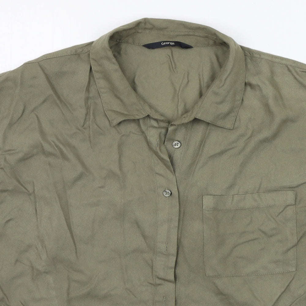 George Womens Green   Basic Button-Up Size 16