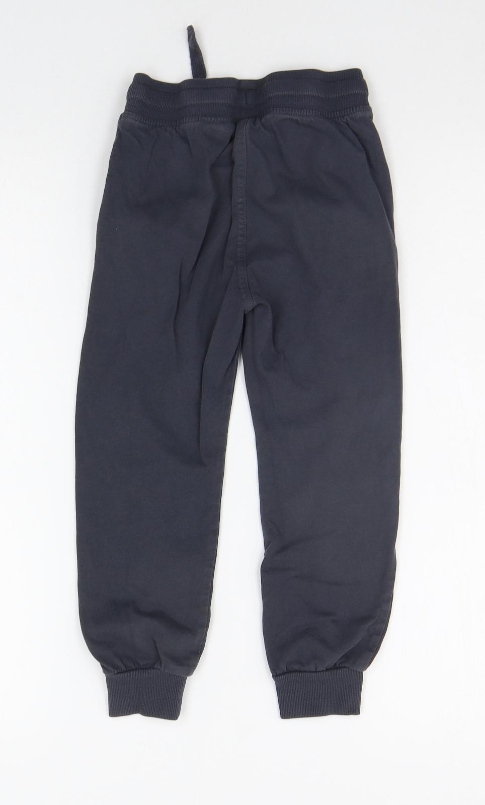 H&M Boys Blue Ikat  Jogger Trousers Size 6-7 Years