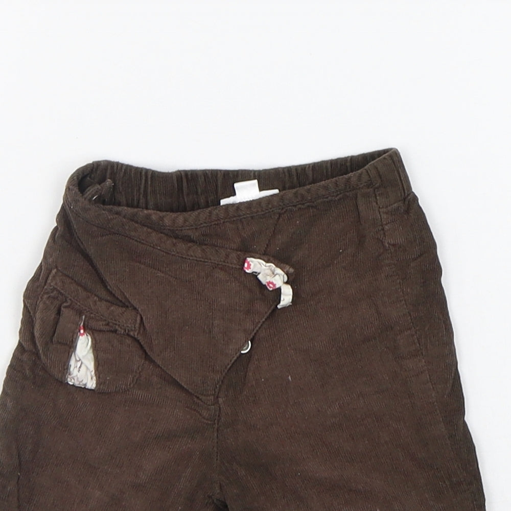 Vertbaudet Girls Brown   Jogger Trousers Size 0-3 Months
