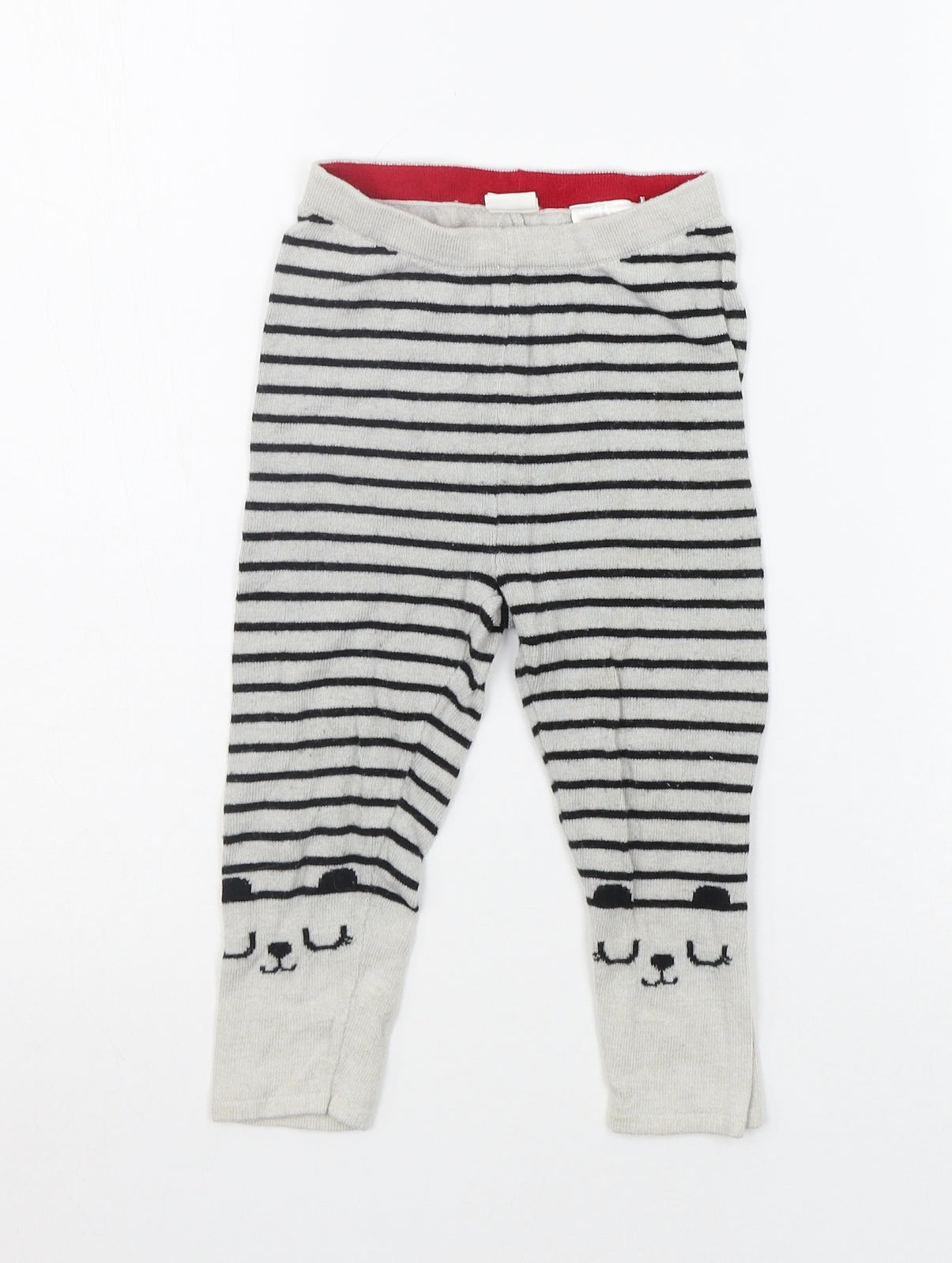H&M Girls Grey Striped  Jogger Trousers Size 18-24 Months