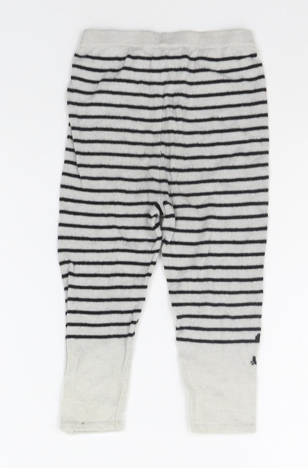 H&M Girls Grey Striped  Jogger Trousers Size 18-24 Months