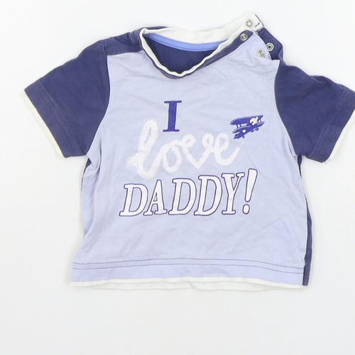 Mothercare Baby Blue Geometric  Basic T-Shirt Size 6-9 Months