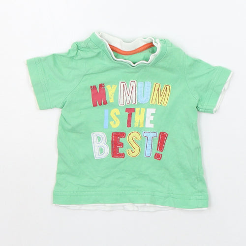 Mothercare Baby Green   Basic T-Shirt Size 6-9 Months