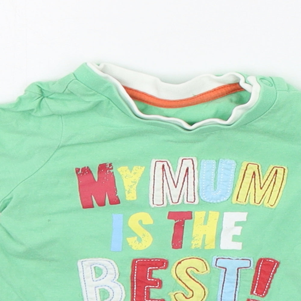 Mothercare Baby Green   Basic T-Shirt Size 6-9 Months