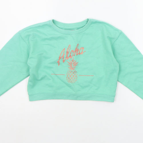 HAPPER GIRL Boys Green   Pullover Jumper Size 5-6 Years