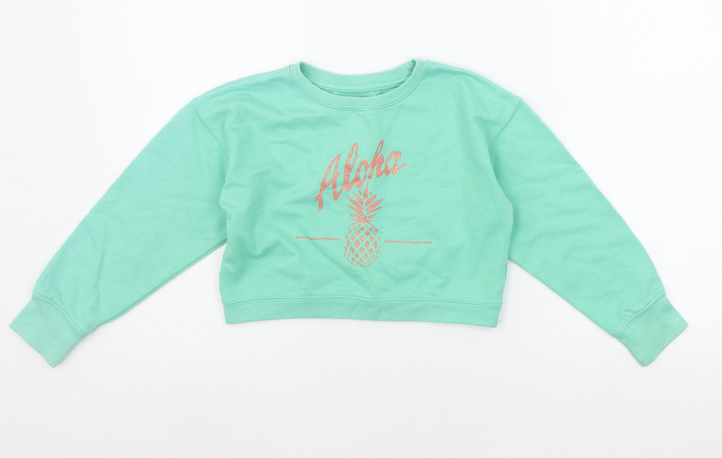 HAPPER GIRL Boys Green   Pullover Jumper Size 5-6 Years