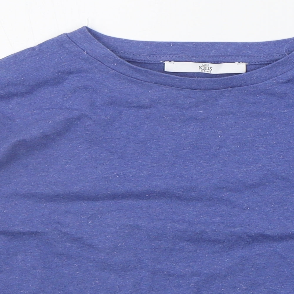 Marks and Spencer Girls Blue   Basic T-Shirt Size 5-6 Years