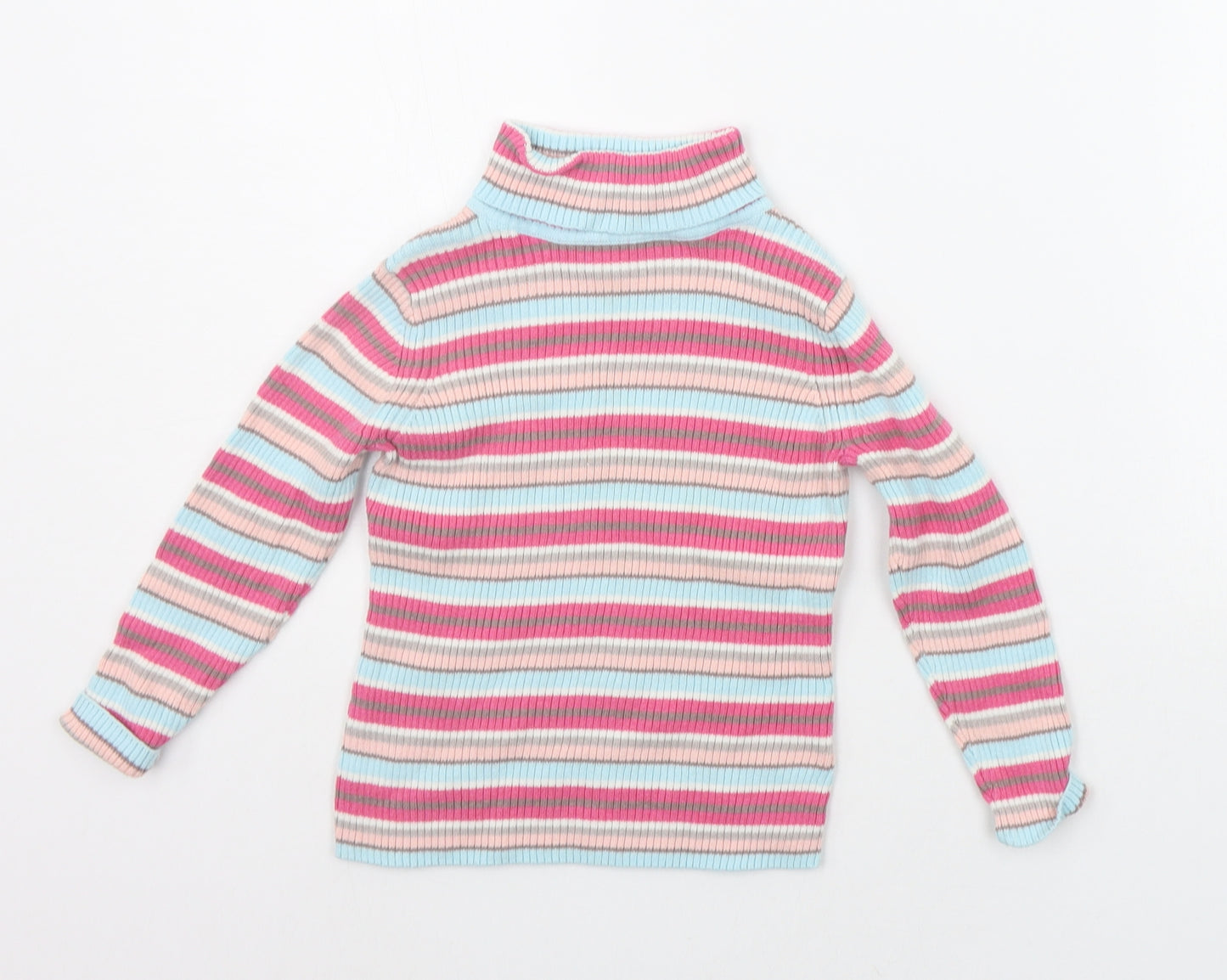 George Girls Pink Striped  Pullover Jumper Size 2-3 Years