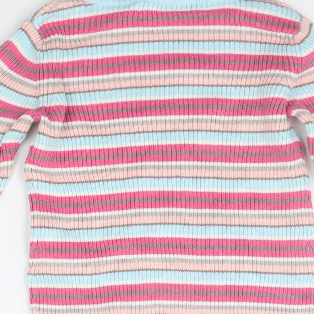 George Girls Pink Striped  Pullover Jumper Size 2-3 Years