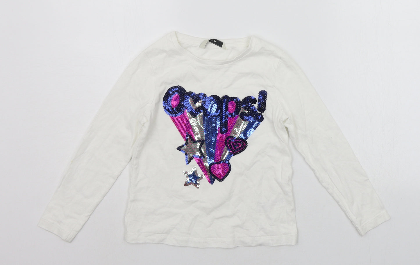 George Boys White   Basic T-Shirt Size 5-6 Years  - SEQUIN