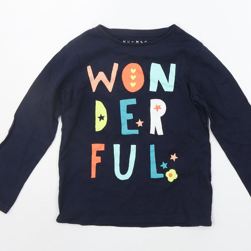 Nutmeg Boys Blue Geometric  Basic T-Shirt Size 5-6 Years