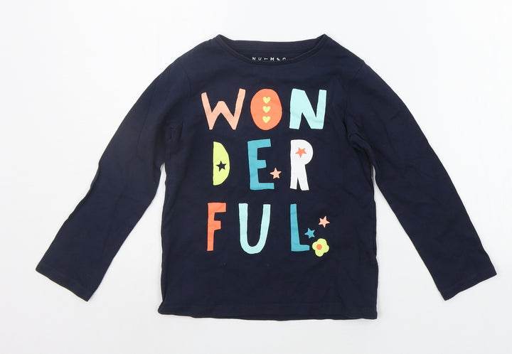Nutmeg Boys Blue Geometric  Basic T-Shirt Size 5-6 Years