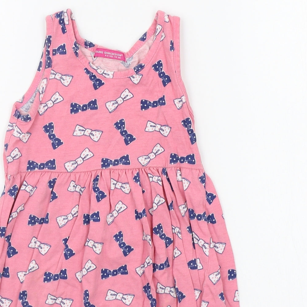 Young Dimension Girls Pink Geometric  A-Line  Size 4-5 Years