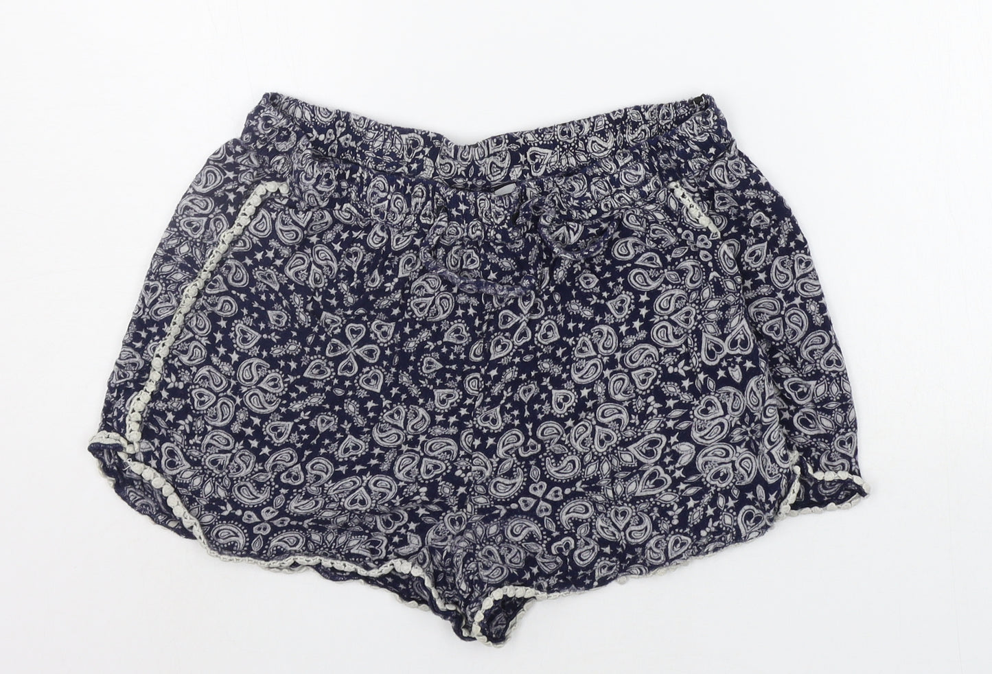 New Look Girls Blue Geometric  Culotte Shorts Size 14 Years