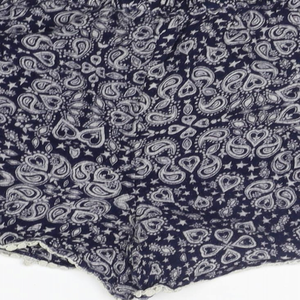 New Look Girls Blue Geometric  Culotte Shorts Size 14 Years